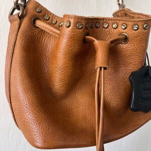 Brown Leather Bucket Bag
